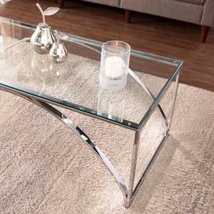 Rectangular coffee table w/ glass top Image 2