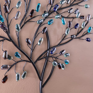 Tree-inspired wall décor with multicolor glass accents Image 2
