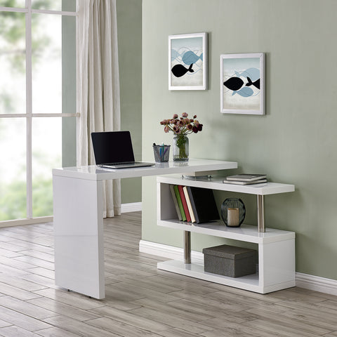 Image of Multifunctional swing desk w/ shelves Image 3