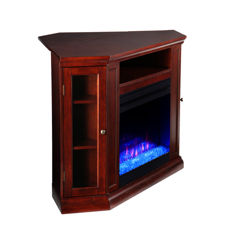 Image of Corner convertible media fireplace w/ color changing flames Image 6