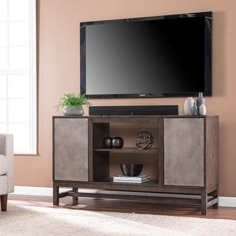 Image of Contemporary media console with push to open doors Image 1