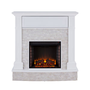 Elegant stone media fireplace Image 3
