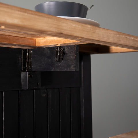Image of Solid wood kitchen island w/ drop-leaf countertop Image 3