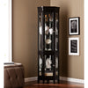 Space saving, lighted corner design curio with mirrored back Image 1