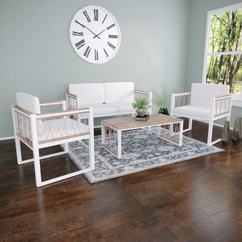 Image of Outdoor conversation set with cocktail table, loveseat, and 2 chairs Image 1