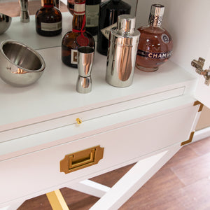 Sleek bar cabinet w/ gold accents Image 3