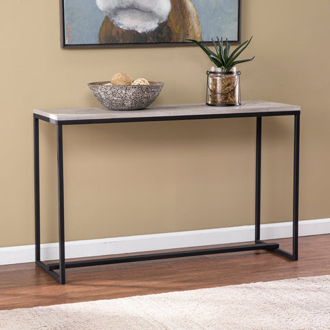 Image of Long console table w/ reclaimed wood top Image 1
