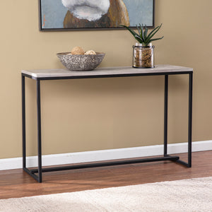 Long console table w/ reclaimed wood top Image 1