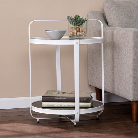 Image of Round two-tone side table Image 1