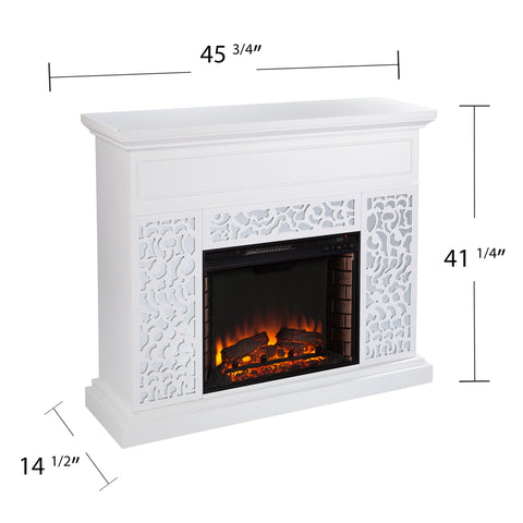 Image of Modern electric fireplace w/ mirror accents Image 7