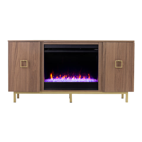 Image of Media cabinet w/ electric fireplace Image 7