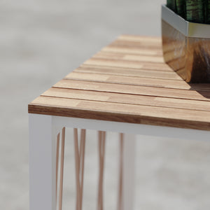 Pair of slatted outdoor end tables Image 2