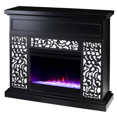 Image of Modern electric fireplace w/ mirror accents Image 5