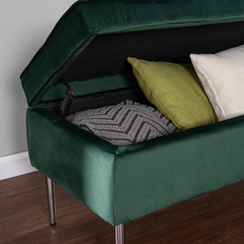 Image of Multifunctional upholstered storage bench Image 2