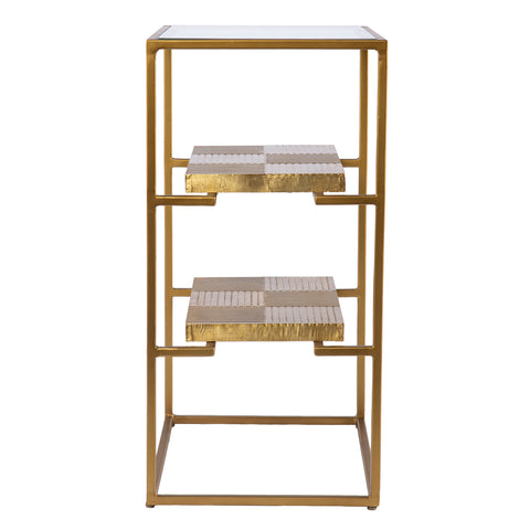 Image of 3-tier accent table w/ glass top Image 5