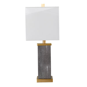 Rectangular table lamp w/ linen shade Image 8
