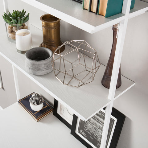 Image of Multipurpose floating desk w/ hutch-style shelves Image 2