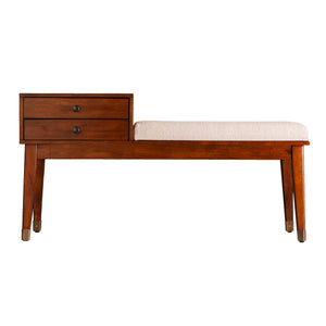 Retro upholstered bench with storage Image 3