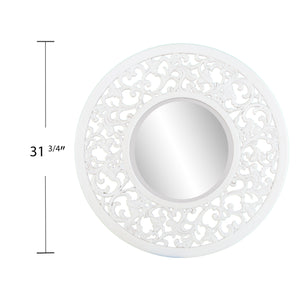 Round mirror with decorative trim Image 6