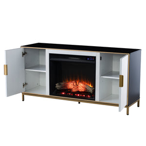 Modern electric fireplace w/ media storage Image 10