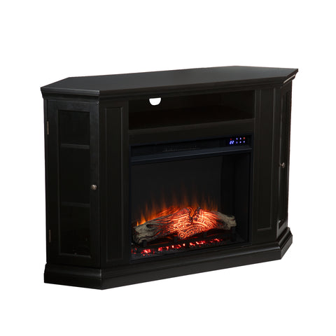 Image of Electric fireplace curio cabinet w/ corner convenient functionality Image 5