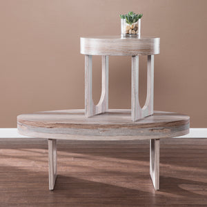 Modern faux marble side table Image 7