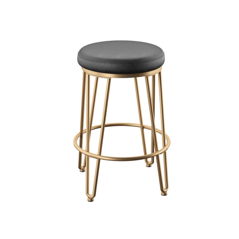 Image of Modern stool w/ faux leather seat Image 7