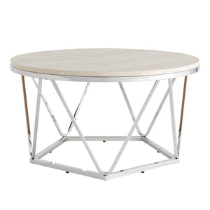Faux stone round cocktail table Image 5