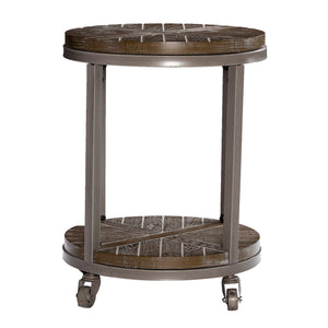 Goes anywhere round side table w/ display shelf Image 2