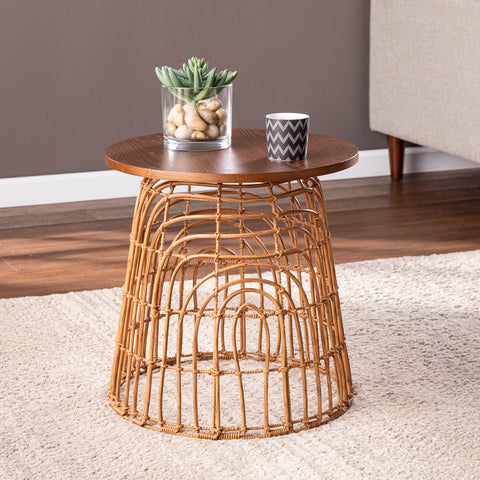 Image of Eclectic woven side table Image 1