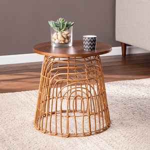 Eclectic woven side table Image 1