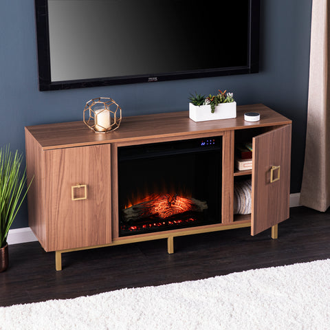 Image of Media cabinet w/ electric fireplace Image 2