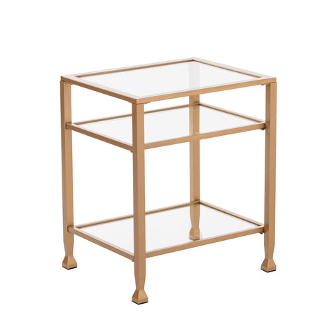 Image of Glass and metal accent table Image 5