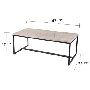 Rectangular coffee table w/ reclaimed wood top Image 7