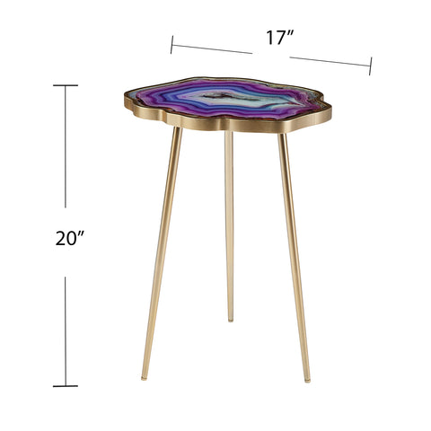 Image of Purple faux agate accent table Image 6