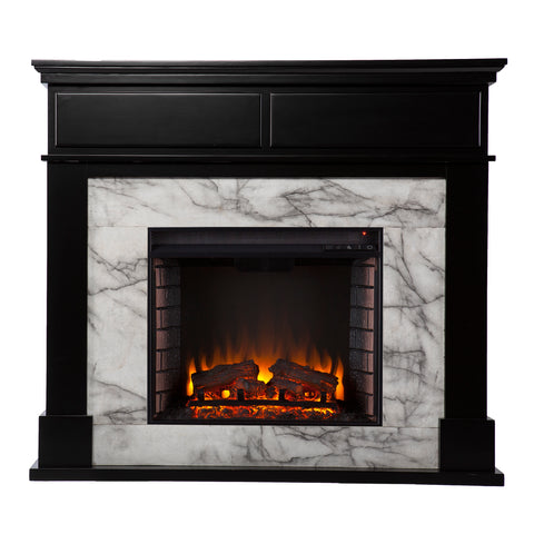 Modern two-tone electric fireplace Image 2
