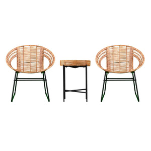 3-piece conversation set with 2 modern outdoor chairs and 1 end table Image 4