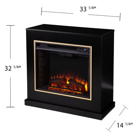 Image of Modern electric fireplace w/ gold trim Image 7