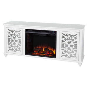 Low-profile media console w/ electric fireplace Image 4
