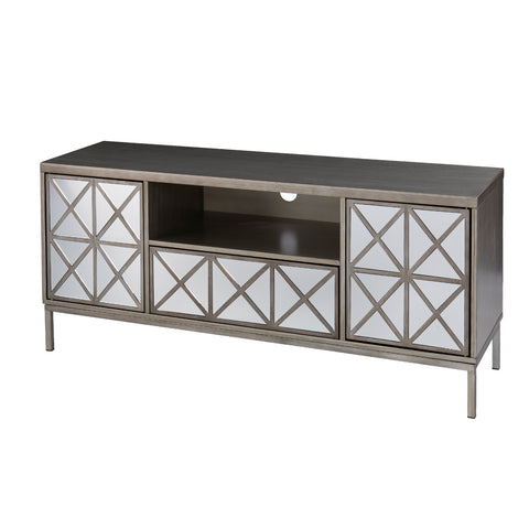 TV console with storage and mirrored panels Image 5