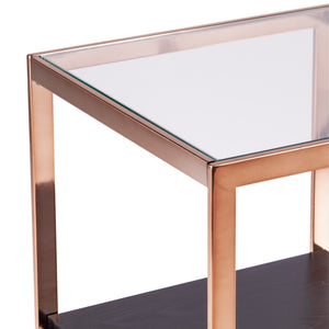 Square side table w/ glass top Image 6