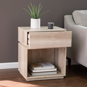 Storage end table with charging station Image 3
