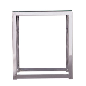 Stevenly Square Glass-Top End Table