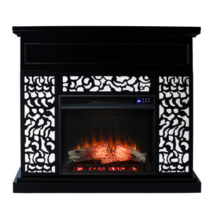 Modern electric fireplace w/ mirror accents Image 4