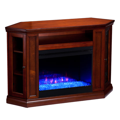 Image of Corner convertible media fireplace w/ color changing flames Image 5