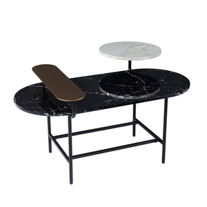 Oval coffee table with display storage Image 5