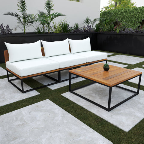 Image of Modular patio sofa w/ matching coffee table Image 1