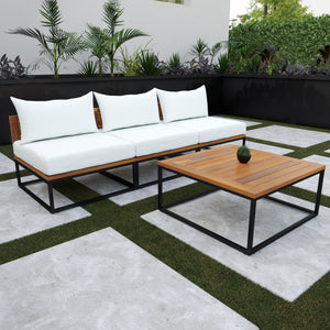 Modular patio sofa w/ matching coffee table Image 1