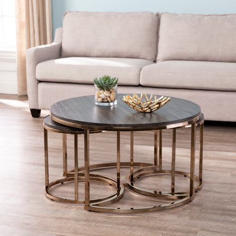 Image of Nesting coffee and end tables set Image 1