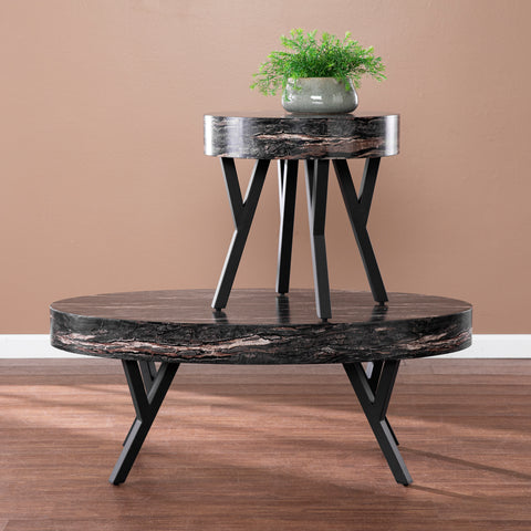 Twemlow Faux Marble Cocktail Table